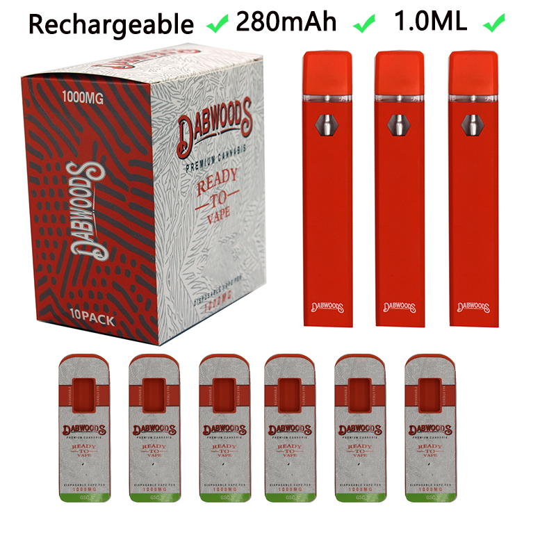 E-cigarette factory direct sales dabwoods disposable e-cigarette pen E-cigarette 1.0ml empty e-cigarette 280 mah rechargeable battery, with beautiful packaging
E-cigarette factory direct sales dabwoods disposable e-cigarette pen E-cigarette 1.0ml empty e-cigarette 280 mah rechargeable battery, with beautiful packaging