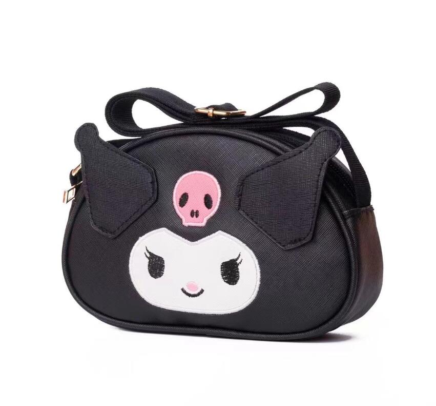 Black Pink White Melody PU One Shoulder Bag Girl Cute Soft Accessories Messager Bag With Zipper