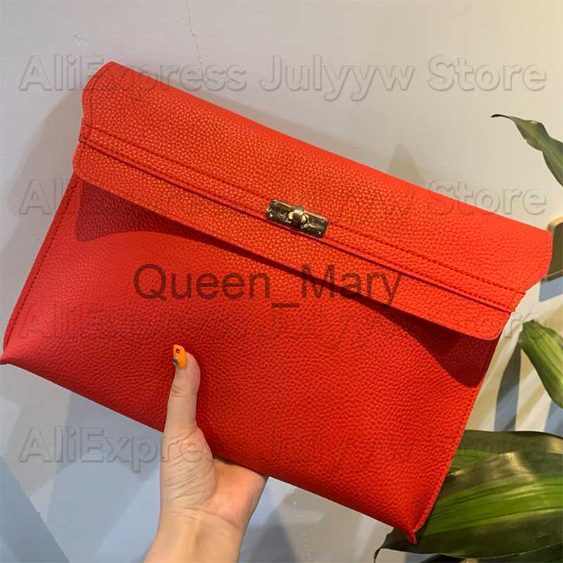 Evening Bags Red Clutch Bag Women Simple Women Ladies Clutch Pu Leather Envelope Clutch Bags Leather Women Lychee Pattern Purse Hand Bags J230625