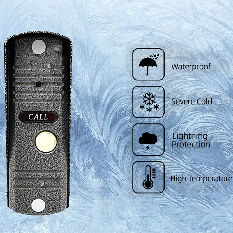 7 inch Wired Video Door Phone Video Intercom Color Screen video phone with Doorbell IR Night Vision for Home Security