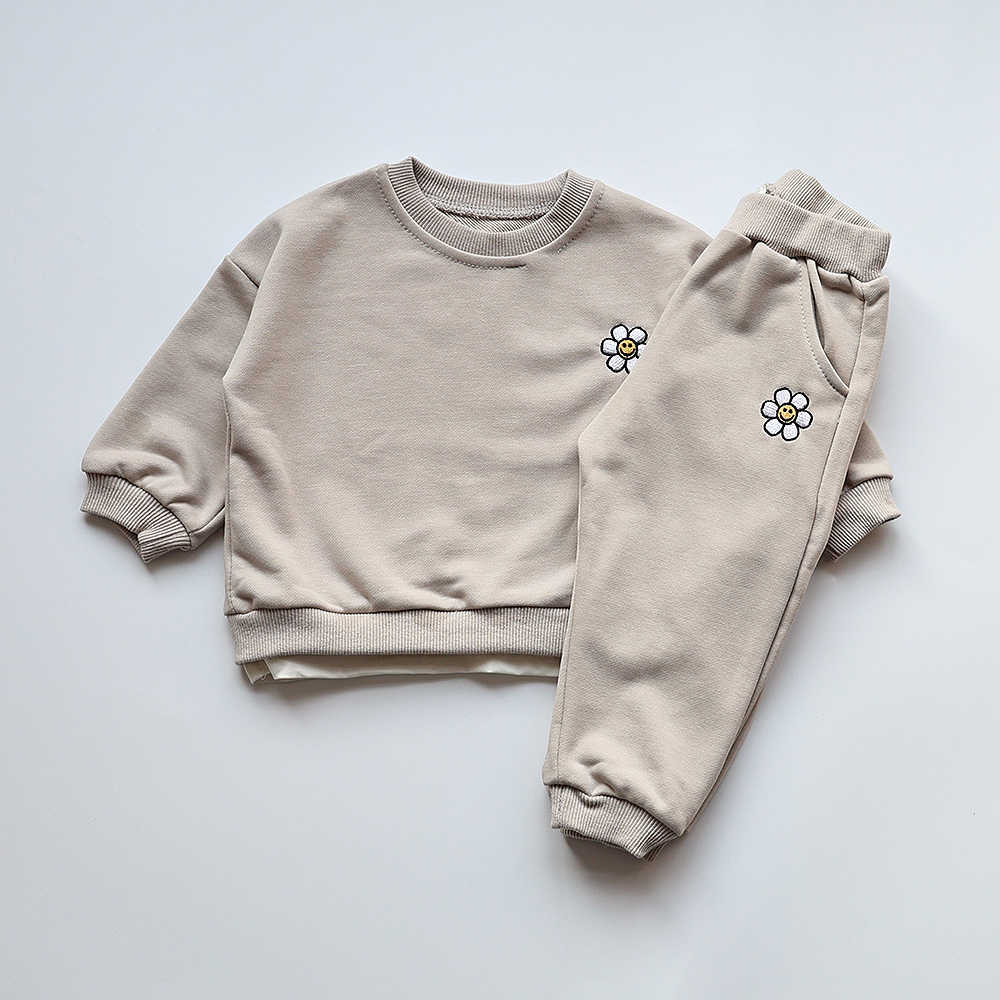 MILANCEL Baby Clothing Set Flower Embroidery Toddler Girls Hoodie Suit Boys Clothes Set Toddler Sports Wear L230625