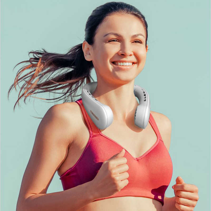 New Mini Hanging Neck Fan Portable Air Conditioner USB 5000mah Rechargeable Air Cooler 5 Speed Electric Fan For Outdoor