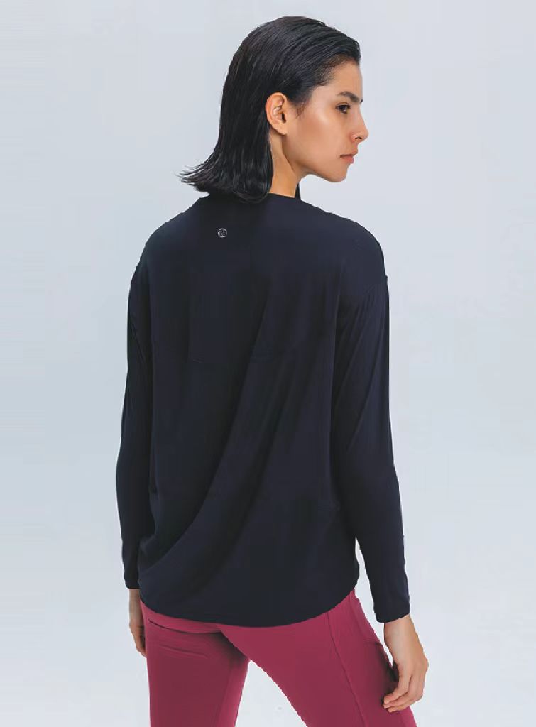 L-88 Long Sleeve Shirt Women Yoga Sports Tops Fitness Shirts Bum-Covering Length Sweatshirts Super Soft Relaxed Fit Autumn and Winter Top Tee back in action logo