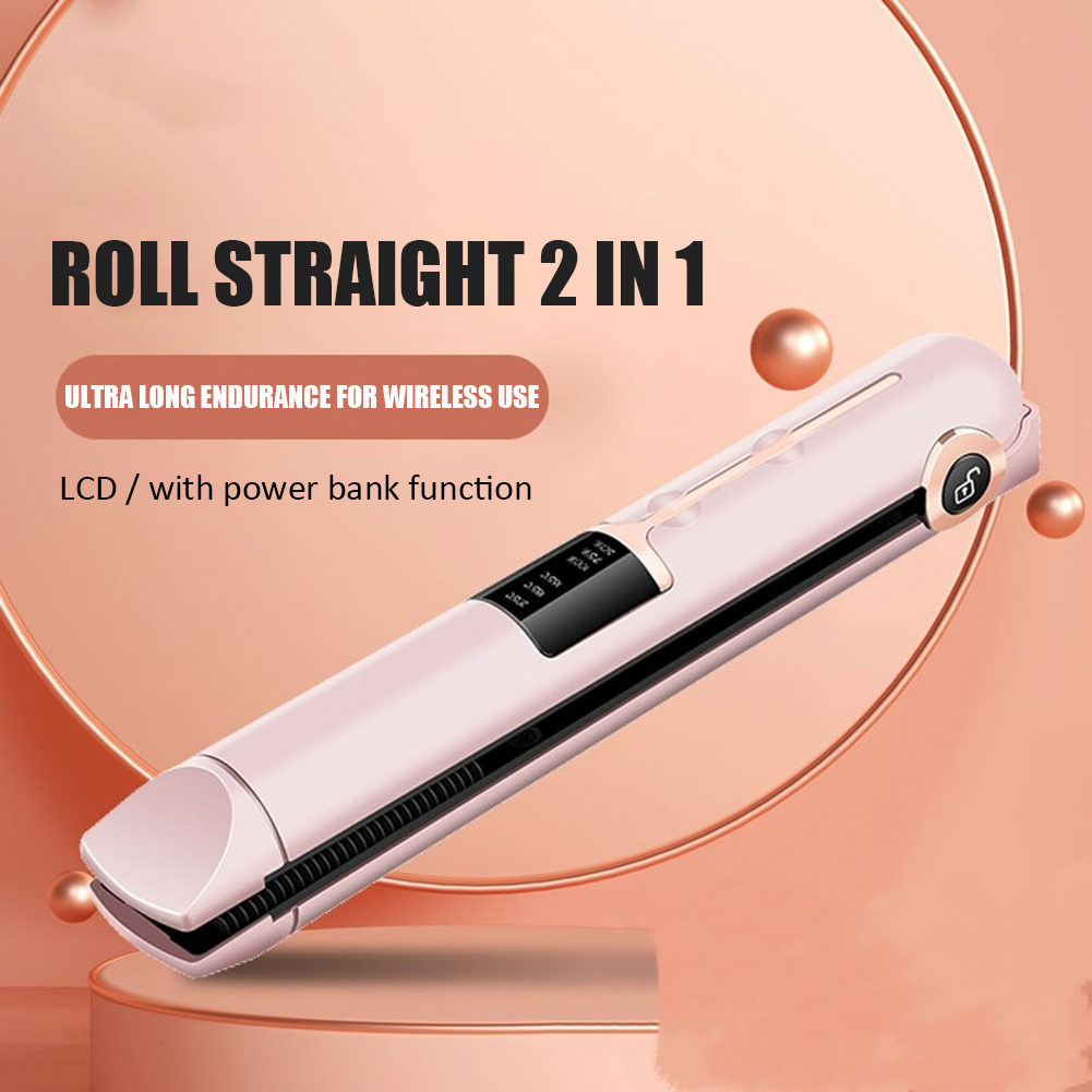 Hair Straighteners Cordless Mini Hair Straightener Curler Hair Fast Warm-up Thermal Hair Flat Iron Straightener Cordless Curler Home Hairdressing 2306