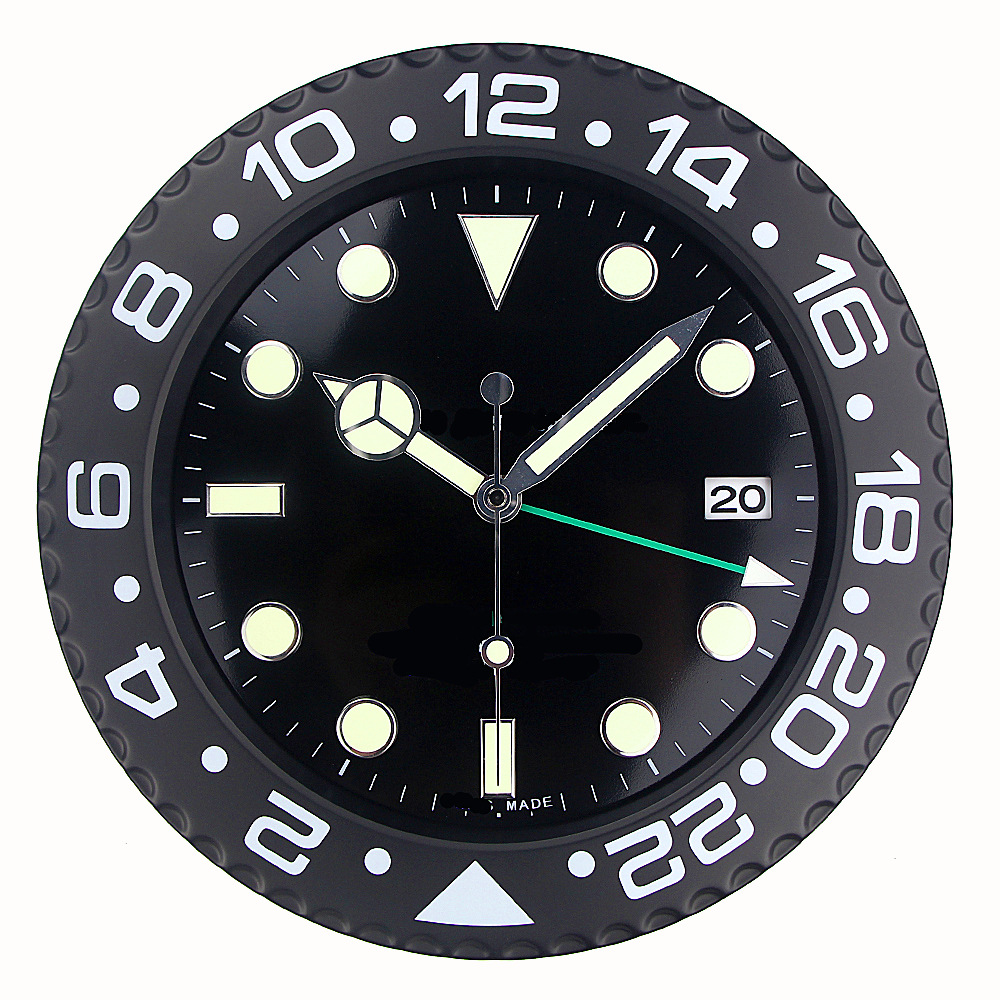 Wall Clocks Super Silent Clock Metal Modern Design Large Watch Home Stainless Steel Luminous The Date Will Work H250116OKHC
