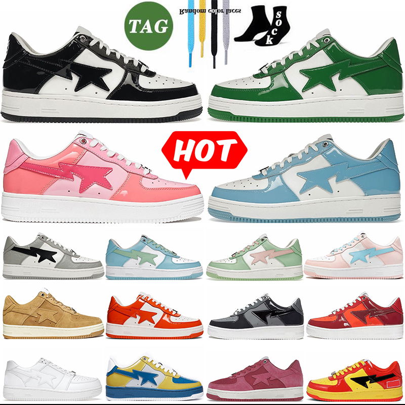 designer shoes free shipping with box sneakers bapatas Plate-forme bapatas shoe star shoes luxury mens trainers triple black white green beige suede women sneakers