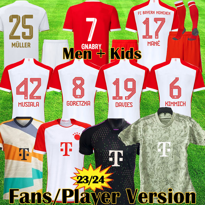23 24 DAVIES 50 years soccer jerseyS BAYERN DE LIGT MUNICH MANE GNABRY MULLER KIMMICH munich Oktoberfest MUSIALA football shirt 50th Bayern Munich Men Kids sets COMAN, Kids third 
23 24 DAVIES 50 years soccer jerseyS BAYERN DE LIGT MUNICH MANE GNABRY MULLER KIMMICH munich Oktoberfest MUSIALA football shirt 50th Bayern Munich Men Kids sets COMAN, Kids third