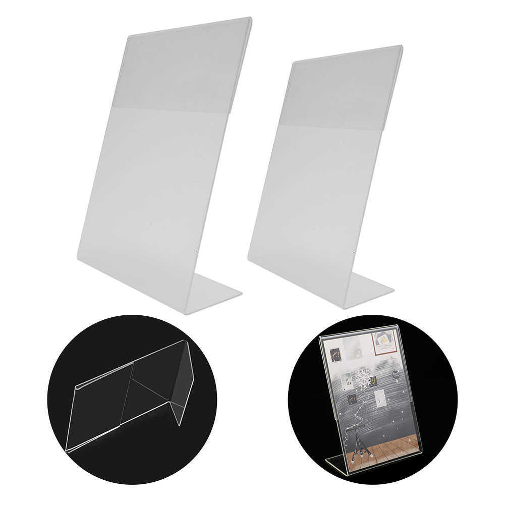 2 Size Transparent Acrylic Display Stand Desk Display Card Stand Office Business Shelf Clear Cards Stand Desktop Holder
