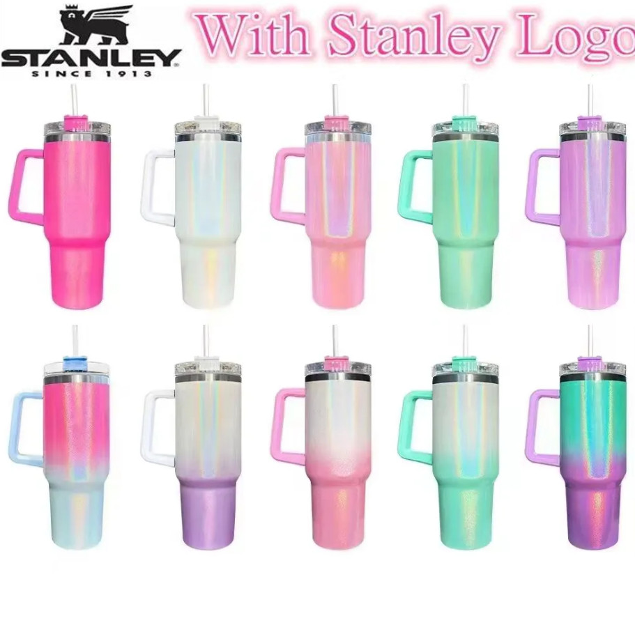 40oz Stanley Tumblers Cups With Handle Rainbow Stainless Steel Sublimation Glitter Gradient Color Car Mugs Big Capacity Water Cups With Lids and Straw 0626, Multi-color
40oz Stanley Tumblers Cups With Handle Rainbow Stainless Steel Sublimation Glitter Gradient Color Car Mugs Big Capacity Water Cups With Lids and Straw 0626, Multi-color