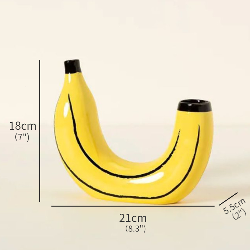 Vases Eclectic Unique Banana Resin Vase in Yellow wer Arrangements desktop vase living room home decoration 230625