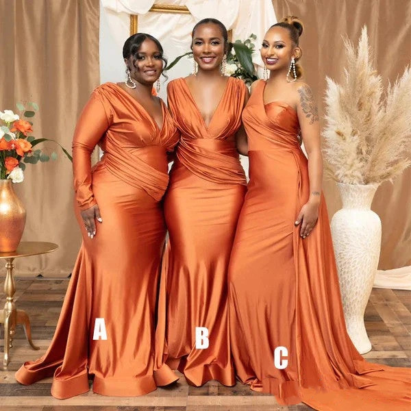 2023 New V Neck Mermaid Evening Dresses Sweep Train Satin Long Sleeves Plus Size Formal Prom Party Gowns Bridesmaid Dress
2023 New V Neck Mermaid Evening Dresses Sweep Train Satin Long Sleeves Plus Size Formal Prom Party Gowns Bridesmaid Dress