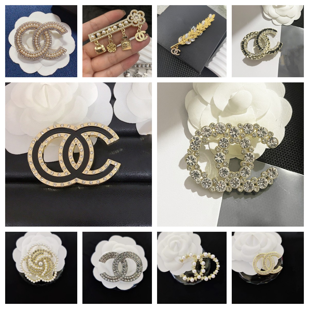 Luxury Designer Brooch Brand Letter Brooches Crystal Rhinestone Jewelry Woman Brooch Pearl Pin Marry Christmas Party Accessories Gifts