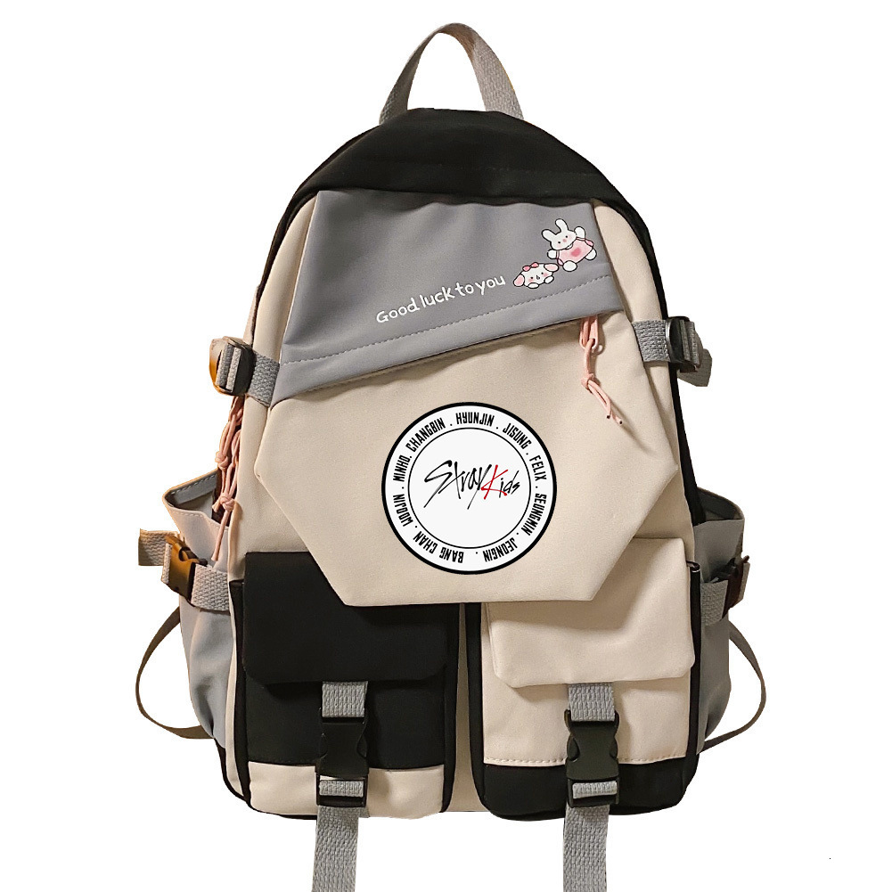 Backpacks Korean Band Stray Kids Backpack Cosplay Unisex Students School Bag Cartoon Laptop Travel Rucksack Outdoor Fashion Gifts 230626