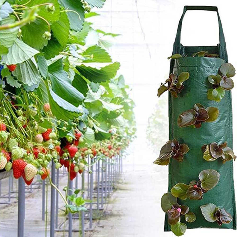 Wall Hanging Vertical Garden Strawberry Plant Grow Bags Plants Flower Tomato Growing Bag Hanging Vegetable Grow Bag 4/6/8Pockets