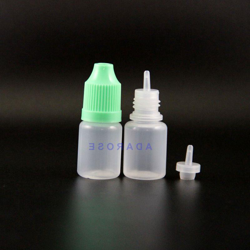 Lot 100 Pcs 5 ML FREE Shipping LDPE Plastic Dropper Bottles With Child Proof Safe Caps and Tips long nipple Mkrgw