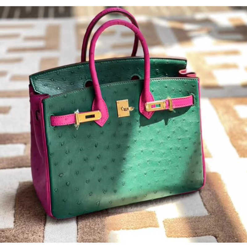 Genuine Leather Shoulder Bags Ostrich Pattern Birkin Totes Authentic H ermes Crossbody Bags 25cm/30cm/35cm Luxury Handbags Silver/Gold Buckle Fashion Bags YI-XFED, 23
Genuine Leather Shoulder Bags Ostrich Pattern Birkin Totes Authentic H ermes Crossbody Bags 25cm/30cm/35cm Luxury Handbags Silver/Gold Buckle Fashion Bags YI-XFED, 23