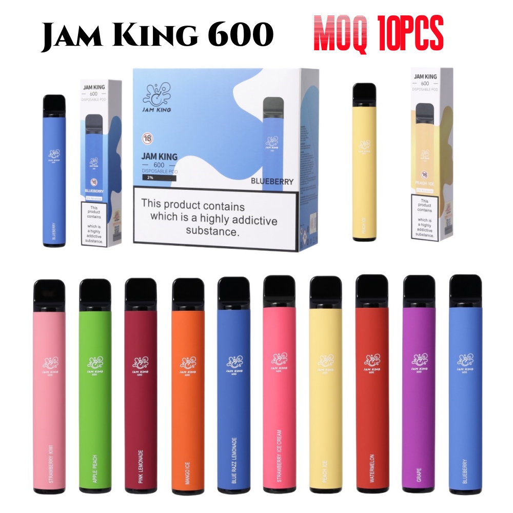 E Cigarette Jam king 600 Vape Pen 2ml Prefilled Bulk Vapes Disposable Puff 20mg 2% 550mAh Battery Vaper Desechable Wholesale Juice Starter Kit UK elfbars
E Cigarette Jam king 600 Vape Pen 2ml Prefilled Bulk Vapes Disposable Puff 20mg 2% 550mAh Battery Vaper Desechable Wholesale Juice Starter Kit UK elfbars