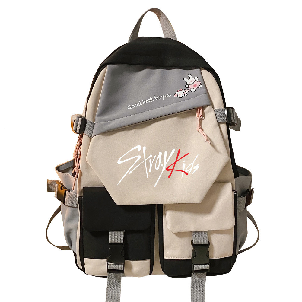 Backpacks Korean Band Stray Kids Backpack Cosplay Unisex Students School Bag Cartoon Laptop Travel Rucksack Outdoor Fashion Gifts 230626