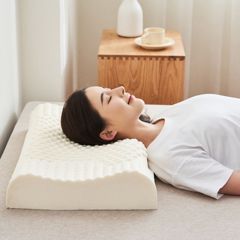Pillow 55x35 Thailand Pure Natural Latex Remedial Neck Protect Vertebrae Health Care Orthopedic Slow Rebound 230626