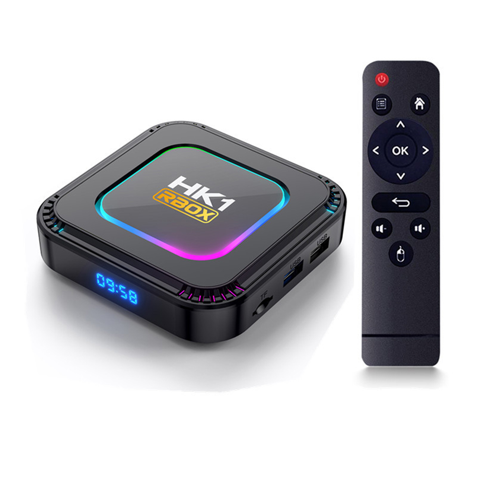 HK1 RBOX K8 TV Box Android 13 8K RGB Light 4GB 128GB RK3528 WiFi6 Dual Wifi Smart TV Box Set Top Receiver