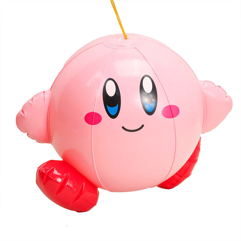 Party Balloons 1pcs cartoon star kirby anime figure kawaii stretch balloon 3D kirby silicone beach ball party toys kids birthday gift toys 230625