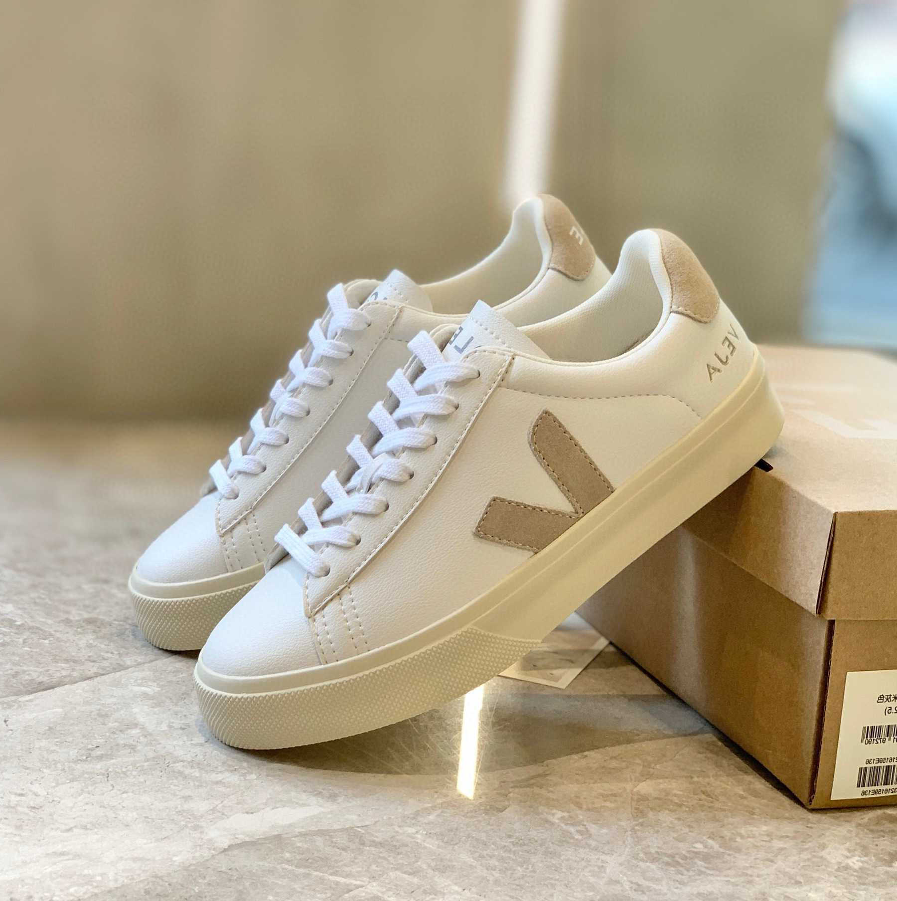 Veja Shoes Womens Sneakers Shoes Mens Classic White Unisex Fashion Couples Vegetarianism Style Original Veja Campo Size 36-45