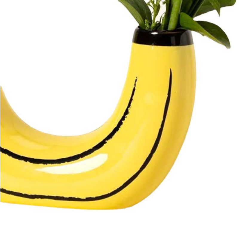 Vases Eclectic Unique Banana Resin Vase in Yellow wer Arrangements desktop vase living room home decoration 230625