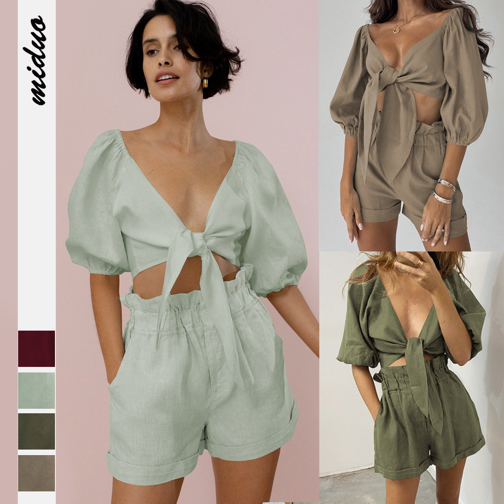 Designer Plain Womens Casual Set Mid sleeved Cardigan Jacket Pocket Shorts Suit Sensor Summer Wholesale, Lightgreen
Designer Plain Womens Casual Set Mid sleeved Cardigan Jacket Pocket Shorts Suit Sensor Summer Wholesale, Lightgreen