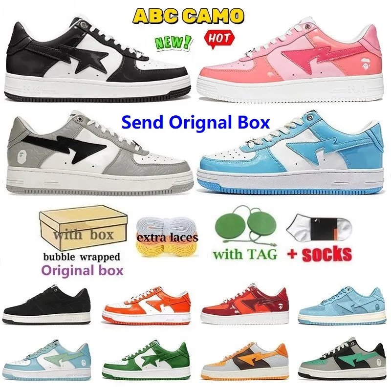 With Box Casual Shoes Running Shoes Sneakers Trainers Fashion Designer Pink Patent Leather Black White Color Combo Grey For Men Women Pastel Pack Abc Camo