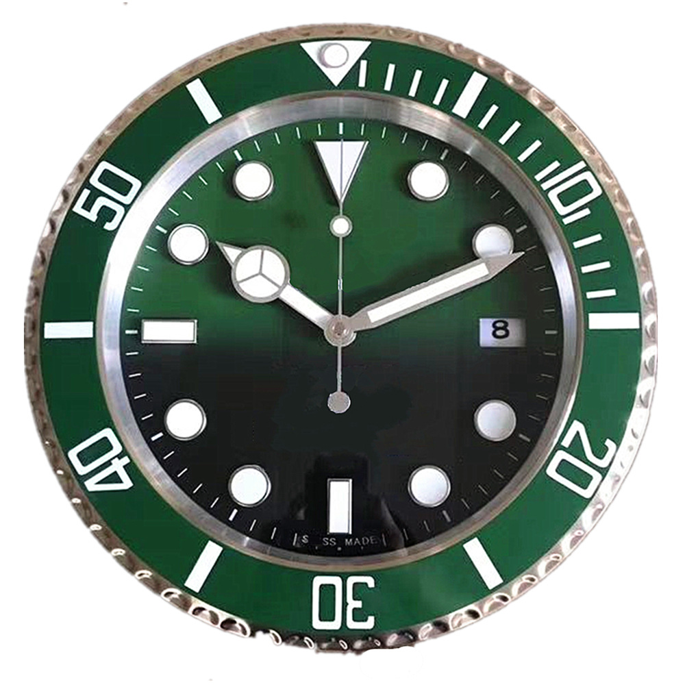 Wall Clocks Super Silent Clock Metal Modern Design Large Watch Home Stainless Steel Luminous The Date Will Work H250116OKHC