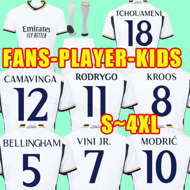 3XL 4XL 2023 2024 Real Madrids BENZEMA Jerseys VINI JR MODRIC Camavinga 23 24 Tchouameni Asensio KROOS Rudiger Fan Player version Men Kids Full kits BELLINGHAM, Home
3XL 4XL 2023 2024 Real Madrids BENZEMA Jerseys VINI JR MODRIC Camavinga 23 24 Tchouameni Asensio KROOS Rudiger Fan Player version Men Kids Full kits BELLINGHAM, Home