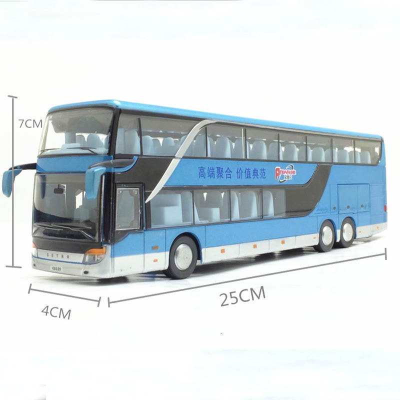 Diecast Model car 1 32 Alloy Bus Toy Double Decker Bus Model Simulation Children's Car Sightseeing Bus Toy Car Gift 230625