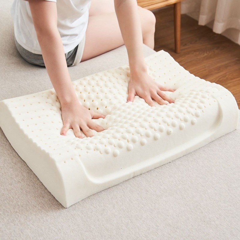 Pillow 55x35 Thailand Pure Natural Latex Remedial Neck Protect Vertebrae Health Care Orthopedic Slow Rebound 230626