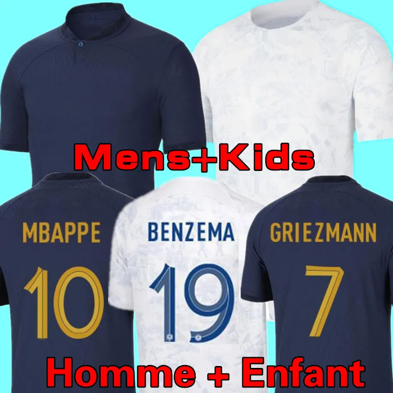 Maillots de football 2022 World Cup Soccer Jersey FRENCH BENZEMA Football Shirts MBAPPE GRIEZMANN POGBA KANTE maillot foot kit Top Shirt hom
Maillots de football 2022 World Cup Soccer Jersey FRENCH BENZEMA Football Shirts MBAPPE GRIEZMANN POGBA KANTE maillot foot kit Top Shirt hom