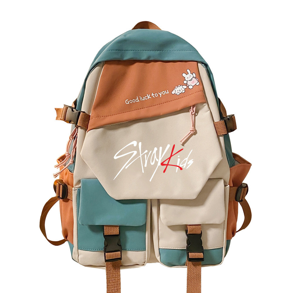 Backpacks Korean Band Stray Kids Backpack Cosplay Unisex Students School Bag Cartoon Laptop Travel Rucksack Outdoor Fashion Gifts 230626