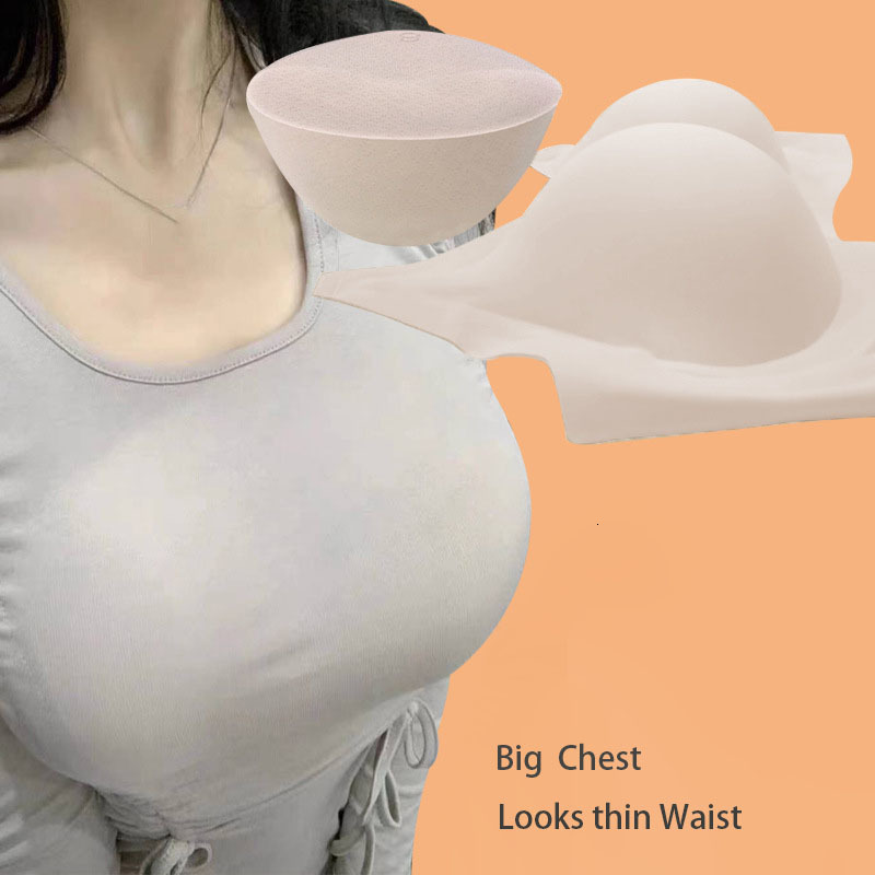 Breast Form 1 Pair Realistic Strap Sponge Breast Forms Fake Boobs Enhancer Bra Padding Inserts For Swimsuits Crossdresser Cosplay 230626