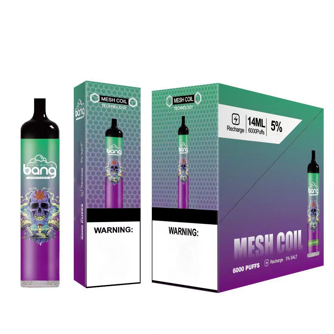 Bang king mesh 6000 Puffs 0% 2% 3% 5% Disposable Vape Pen Electronic Cigarettes bar 850mAh Rechargeable Battery Prefilled 14ml Coil Cartridge Vapor Bar bang 6k
