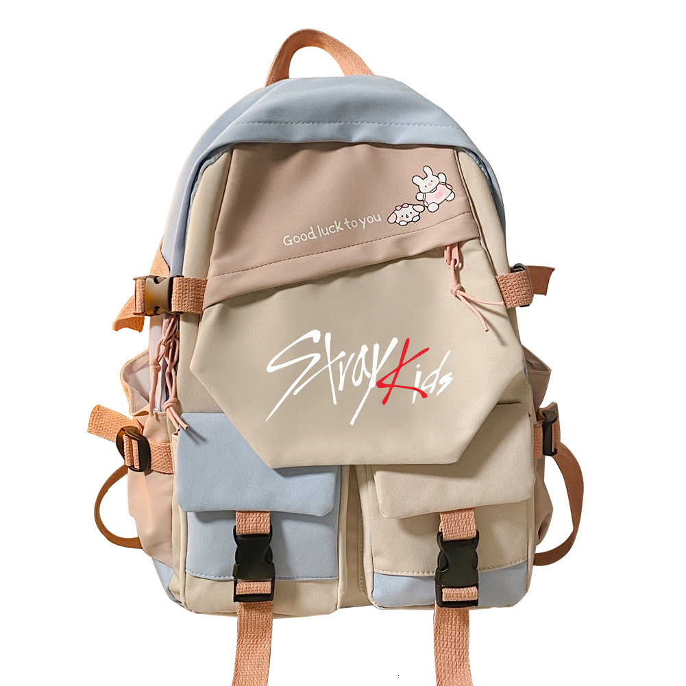 Backpacks Korean Band Stray Kids Backpack Cosplay Unisex Students School Bag Cartoon Laptop Travel Rucksack Outdoor Fashion Gifts 230626