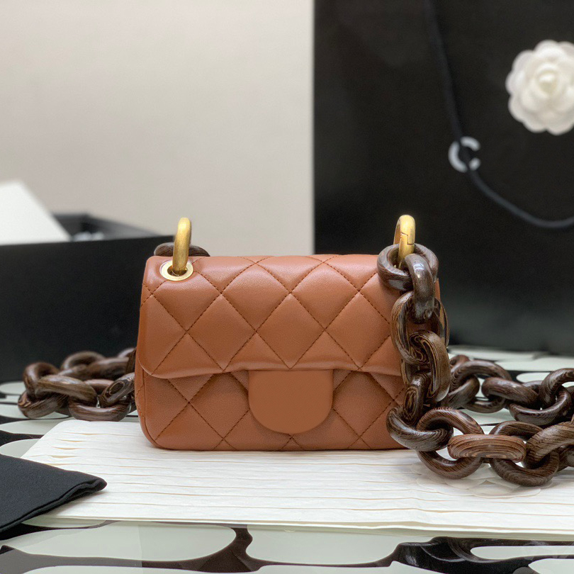 23 Designer Mini Flap Bag Lambskin Wenge Wood Chain Bag 18cm Luxury Crossbody Bag High Imitation Shoulder Bag With Box ZC666, As4165
23 Designer Mini Flap Bag Lambskin Wenge Wood Chain Bag 18cm Luxury Crossbody Bag High Imitation Shoulder Bag With Box ZC666, As4165