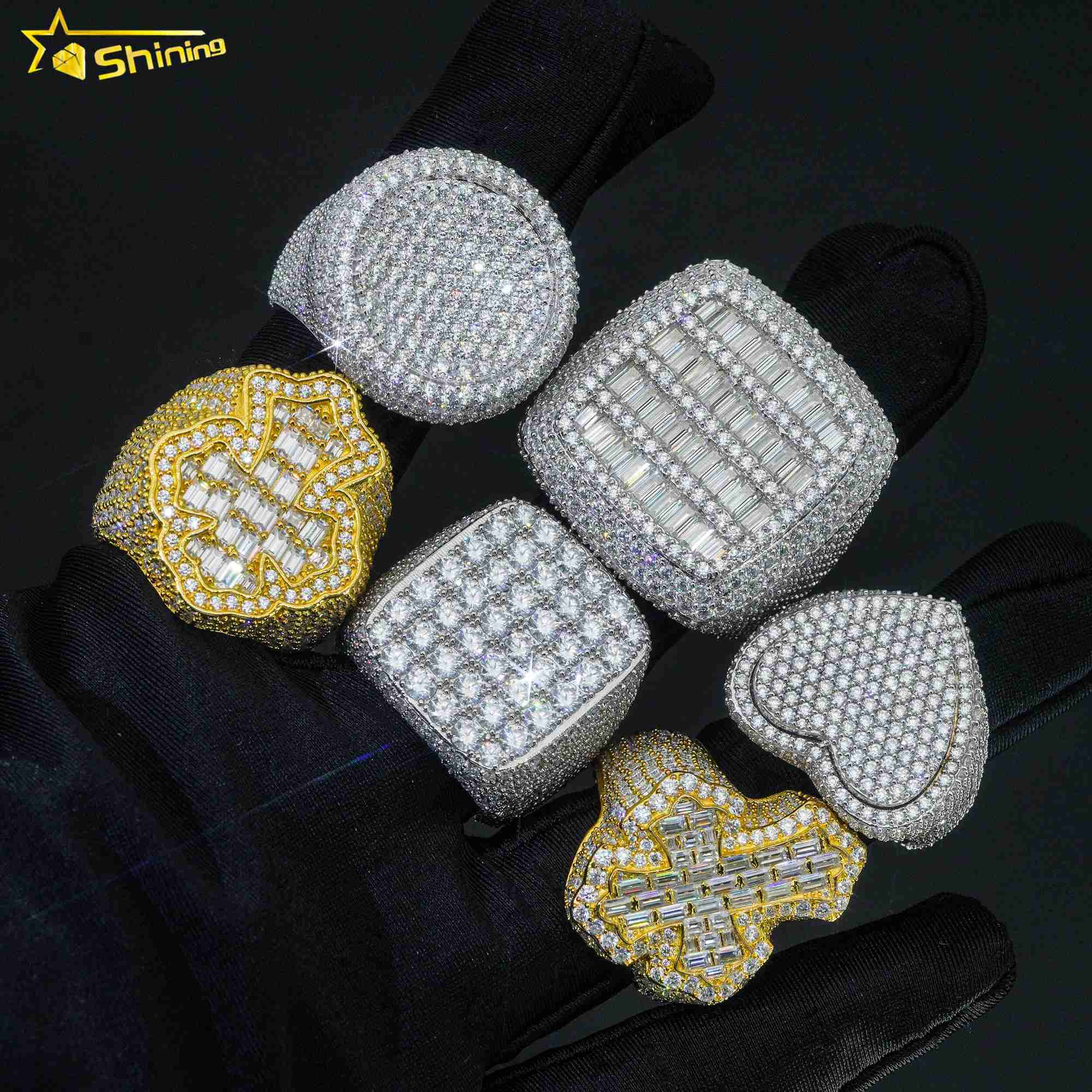 Fine Iced Out Hip Hop Cuban Ring Gold Plated 925 Sterling Silver Vvs Moissanite Diamond for Men
Fine Iced Out Hip Hop Cuban Ring Gold Plated 925 Sterling Silver Vvs Moissanite Diamond for Men