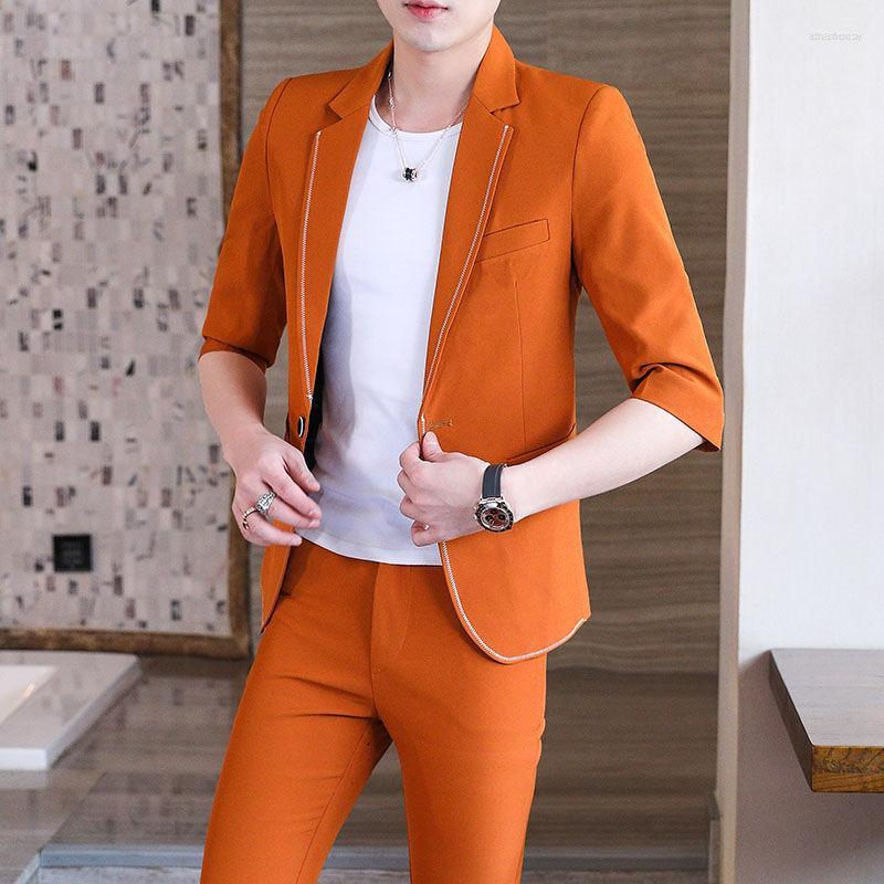Men's Suits Men's 2023 (suit Trousers) Three-quarter Sleeve Solid Color Casual Slim Fit Nine-point Pants Short-sleeved Small Suit, Black
Men's Suits Men's 2023 (suit Trousers) Three-quarter Sleeve Solid Color Casual Slim Fit Nine-point Pants Short-sleeved Small Suit, Black