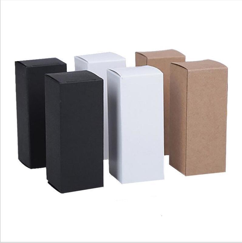 100pcs White Black Kraft Paper Tube Cardboard Boxes Essential Oil Bottle Packaging Blank Cosmetic Storage Box CX220323