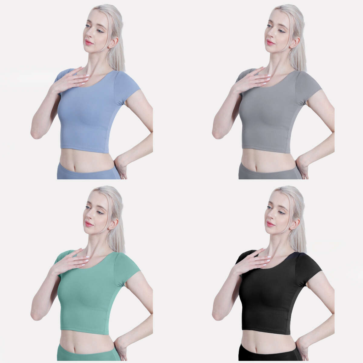 Summer Designer Lulu Crop top for Fiess Yoga Wear Crop Short Sleeve Tee Women's Sportswear Workout Sport Gym Shirt Cropped T-shirt, Grey
Summer Designer Lulu Crop top for Fiess Yoga Wear Crop Short Sleeve Tee Women's Sportswear Workout Sport Gym Shirt Cropped T-shirt, Grey
