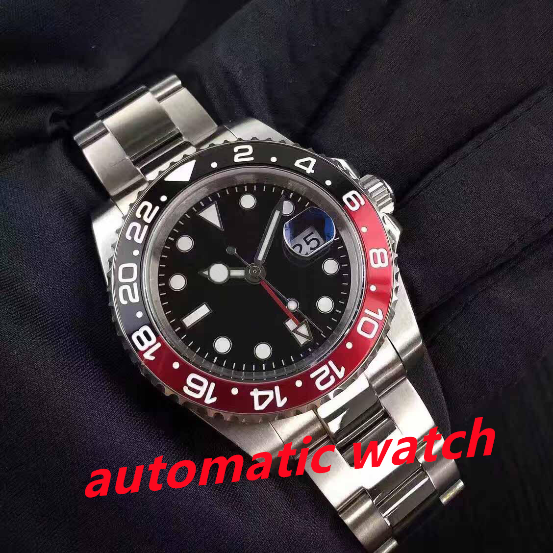 Man watch ceramic bezel full stainless steel automatic mechanics movment sapphire crystal 5ATM waterproof 41MM mens watches orologio di lusso, Add sapphire glass
Man watch ceramic bezel full stainless steel automatic mechanics movment sapphire crystal 5ATM waterproof 41MM mens watches orologio di lusso, Add sapphire glass