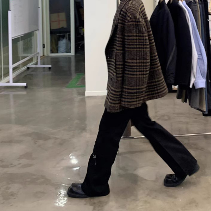 Original Raf archive Simons Black pants Men Flared Pants for Men Oversized Pants Trend Fashion Pants Men Hiphop Streetwear Cherry Decorative Pants