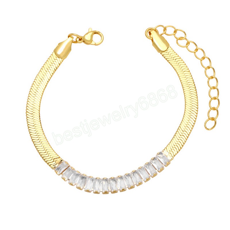 6mm White/Green/Black Zircon Tennis Bracelets For Women Men Gold Color Chain Bracelet New Hip Hop Jewelry Accessories