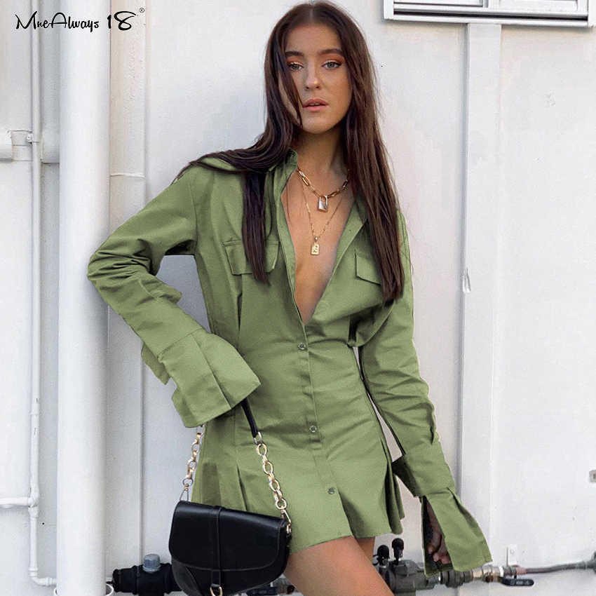 Mnealways18 Pleated Shirt Dress White Women Flare Sleeve Elegant Office Summer Green Tunic Casual Mini Spring 210611
Mnealways18 Pleated Shirt Dress White Women Flare Sleeve Elegant Office Summer Green Tunic Casual Mini Spring 210611