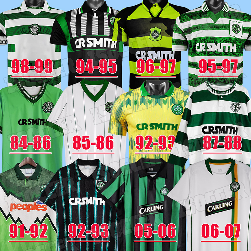 

Retro 23 24 Celtic Soccer Jerseys 84 85 86 87 88 89 90 91 92 93 94 95 96 97 98 99 05 06 07 football shirts Classic Vintage kits 1984 1986 1987 1988 1995 1997 100th anniversary, 1991-1992 away