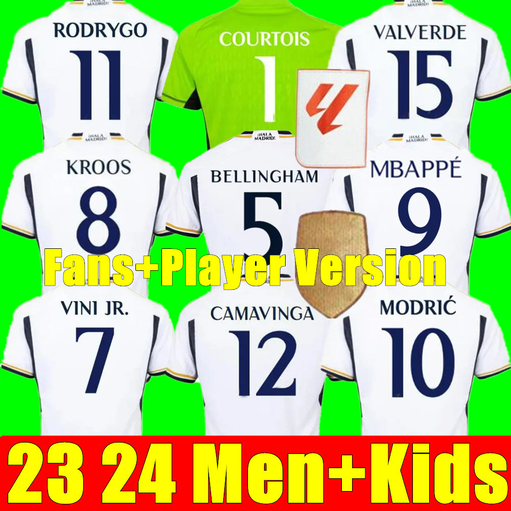 23 24 fans Player Version Soccer Jerseys BENZEMA RODRGO BELLINGHAM JOSELU 2023 2024 VINI JR football shirt ReAl maDriDs camiseta de futbol men kids uniforms MODRIC, 23/24 adult home+player champion patch
23 24 fans Player Version Soccer Jerseys BENZEMA RODRGO BELLINGHAM JOSELU 2023 2024 VINI JR football shirt ReAl maDriDs camiseta de futbol men kids uniforms MODRIC, 23/24 adult home+player champion patch