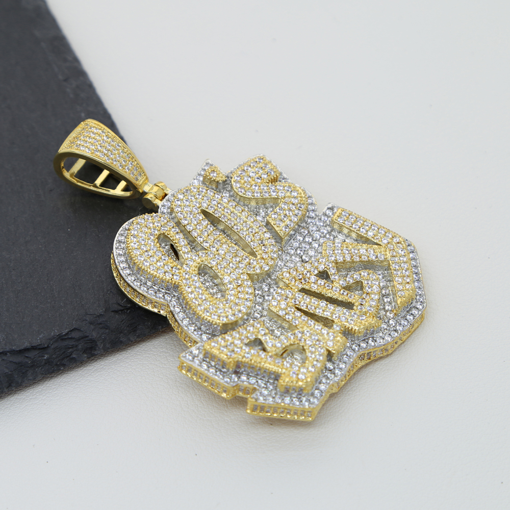 80s baby letter Pendant Necklace for womens Mens two color 5A Cubic Zircon Paved Hip Hop gift Jewelry